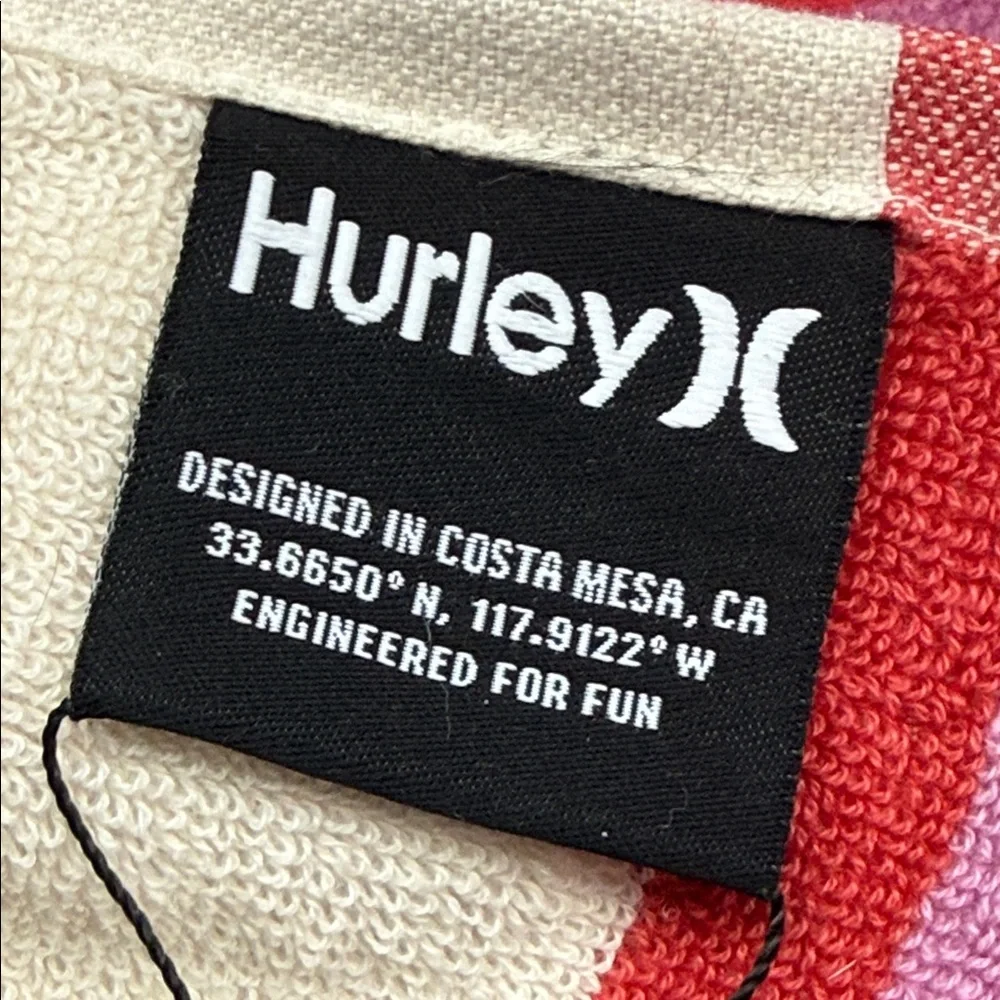NWT Hurley Multicolor Striped Towel size is 36 x 70
